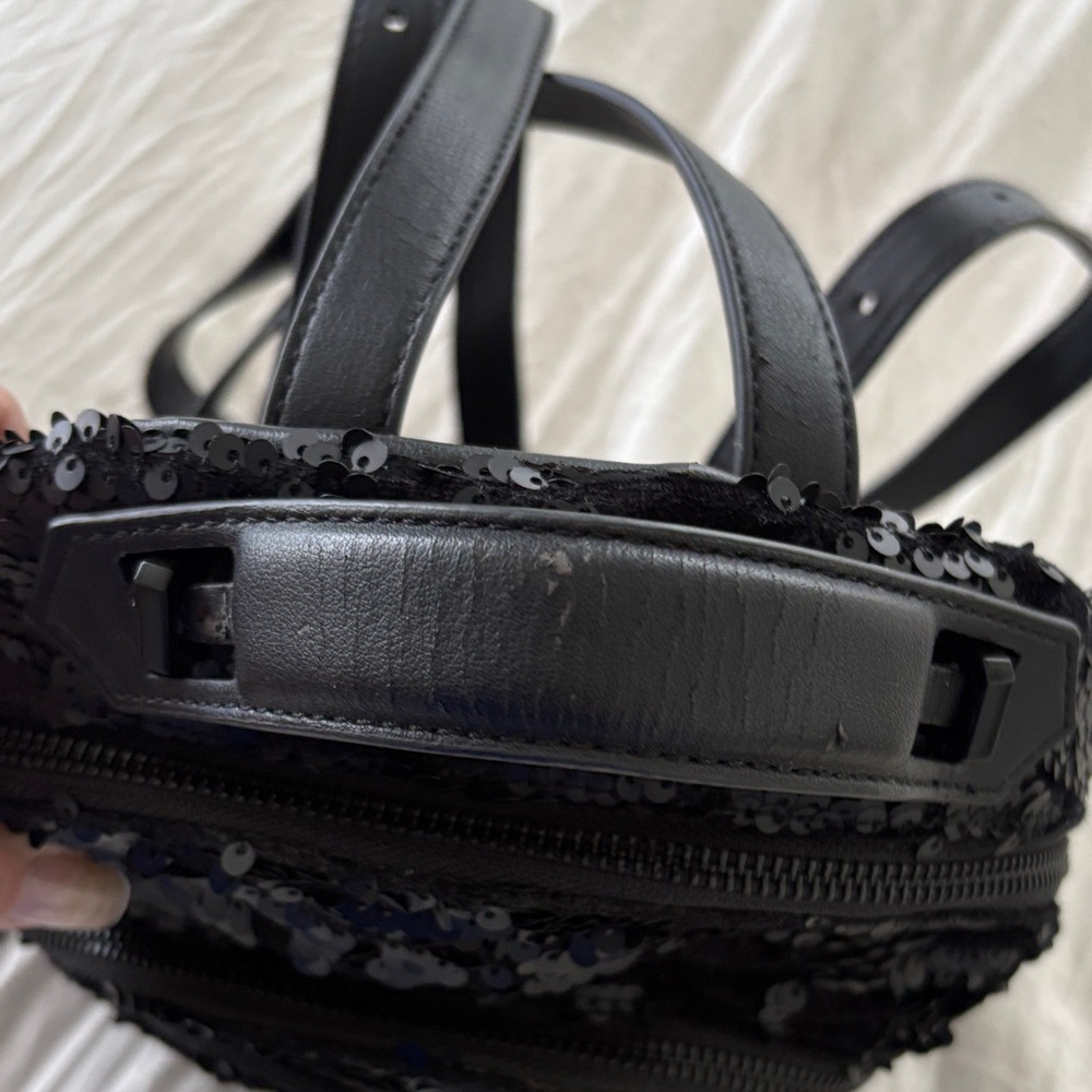 Stylish Black Sequin Mini Backpack - image 7